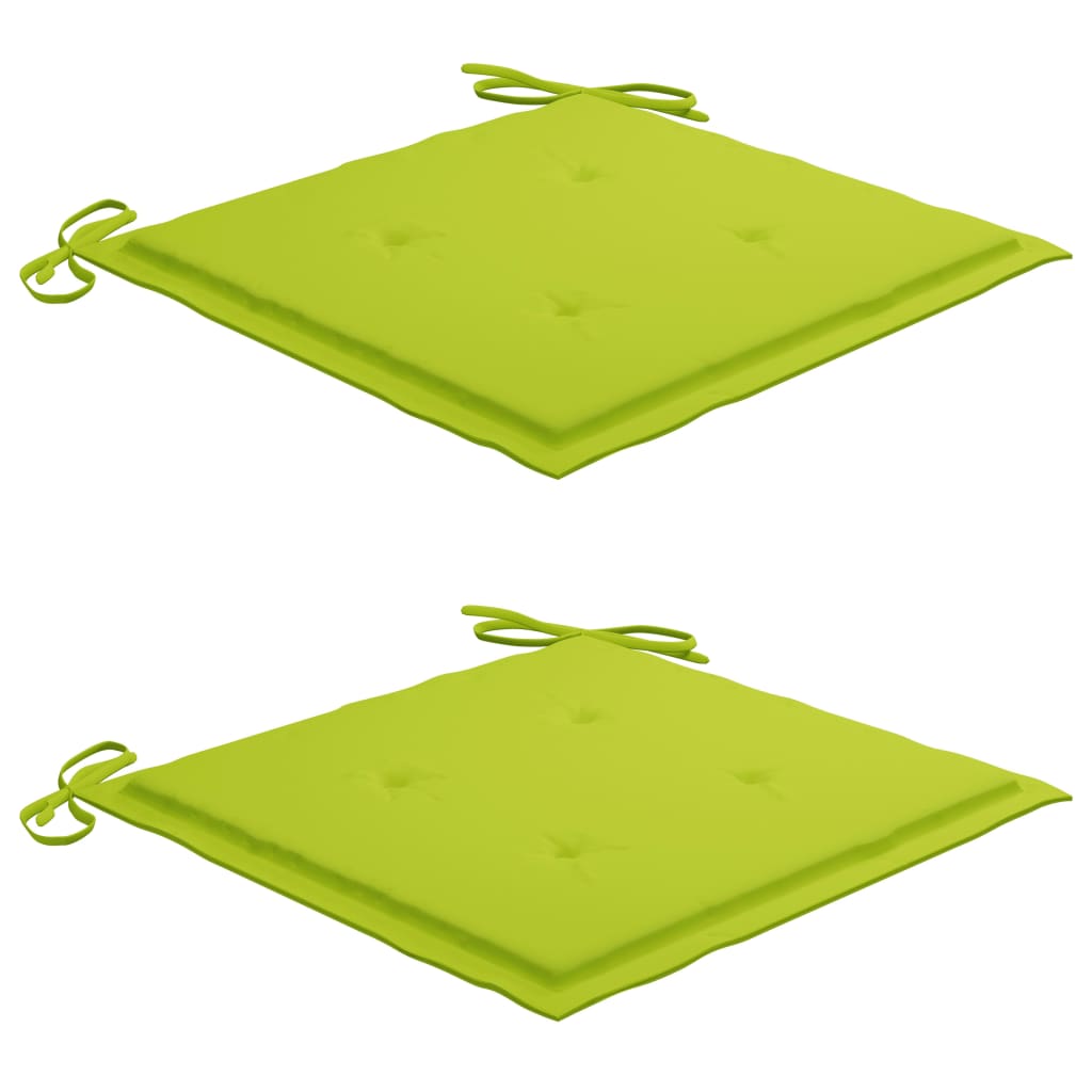 vidaXL 3-dijelni bistro set s jarko zelenim jastucima masivna tikovina