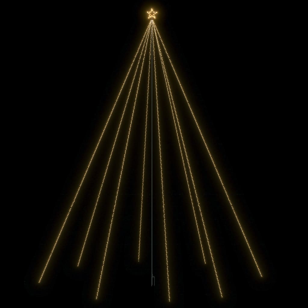 vidaXL Božićno drvce s padajućim LED svjetlima 1300 LED žarulja 8 m