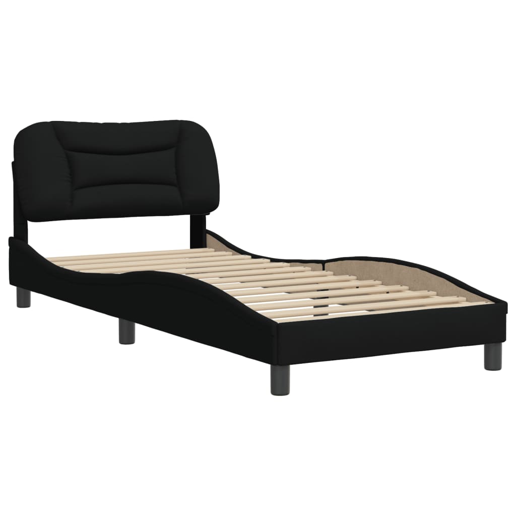 vidaXL Okvir za krevet s uzglavljem crni 80x200 cm od tkanine