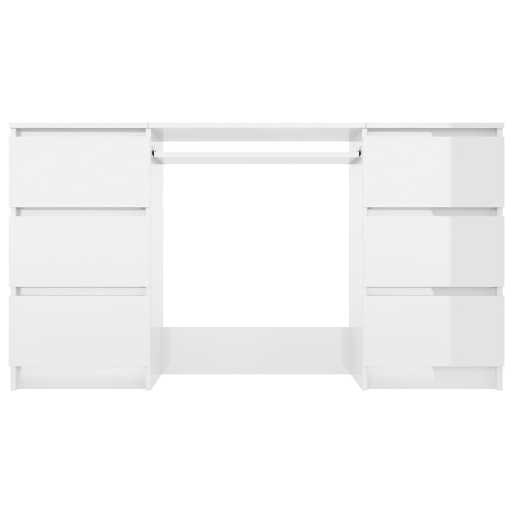 vidaXL Pisaći stol visoki sjaj bijeli 140 x 50 x 77 cm od iverice