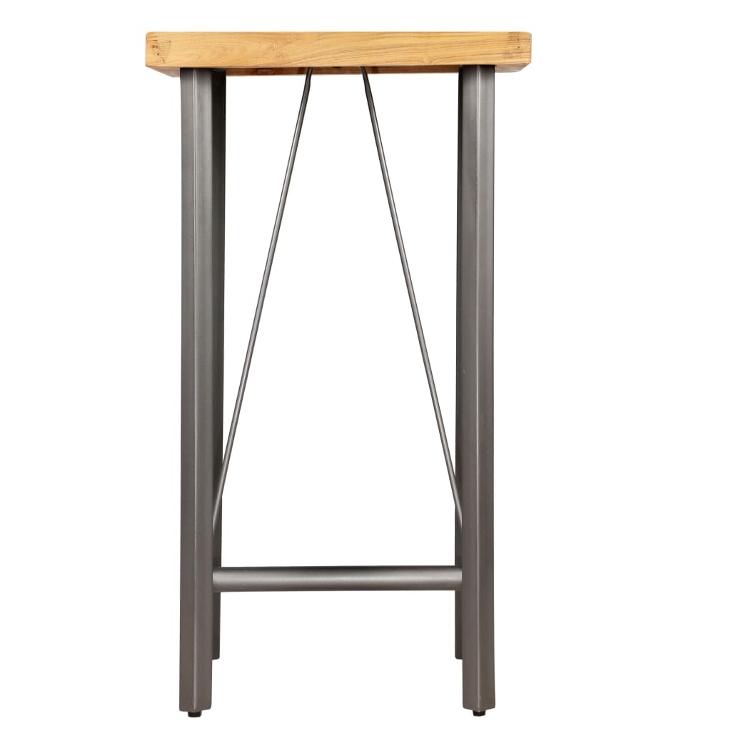 vidaXL Barski stol od masivne obnovljene tikovine 60 x 60 x 107 cm