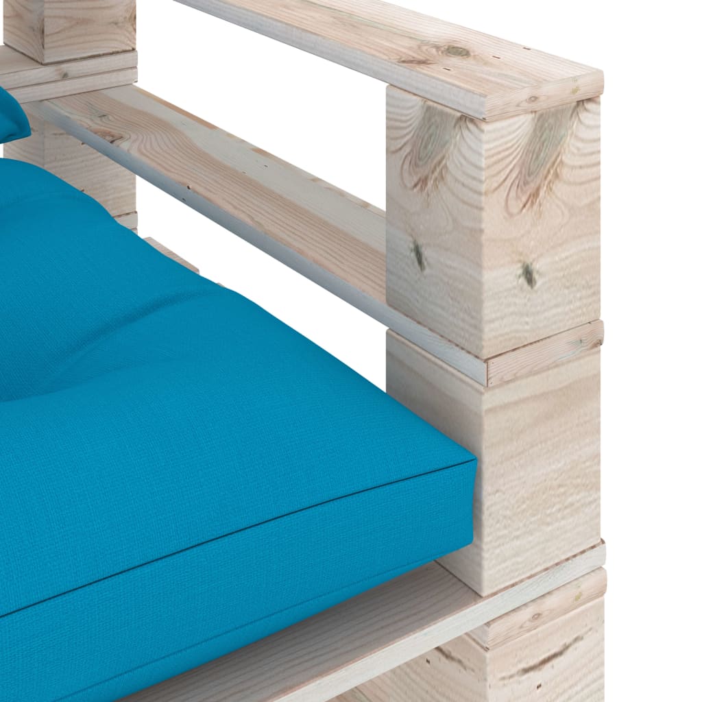 vidaXL Vrtna sofa od paleta od borovine s plavim jastucima