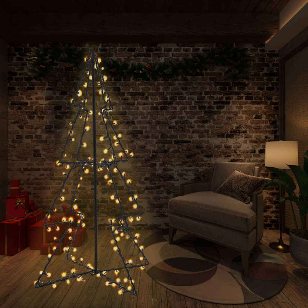 vidaXL Stožasto božićno drvce unutarnje i vanjsko 240 LED 115 x 150 cm