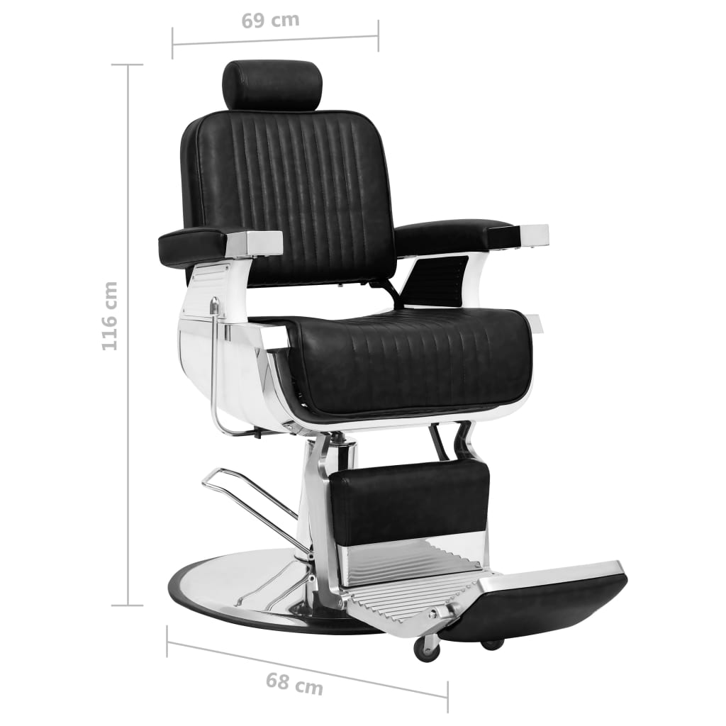 vidaXL Brijačka stolica od umjetne kože crna 68 x 69 x 116 cm
