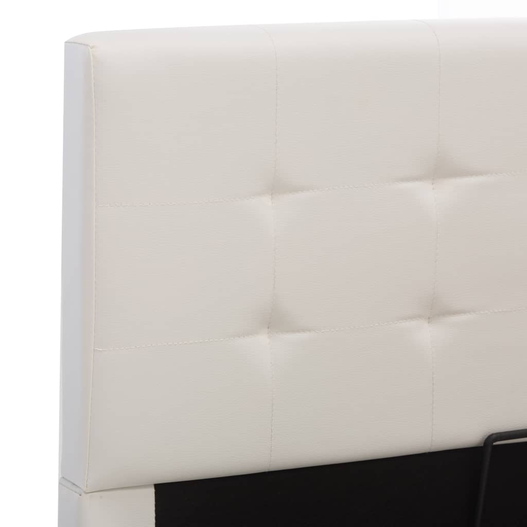 vidaXL Hidraulični okvir za krevet od umjetne kože bijeli 140 x 200 cm