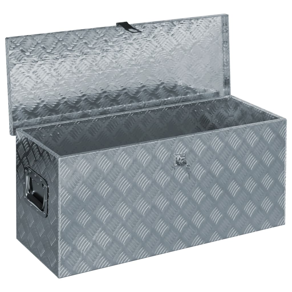 vidaXL Aluminijska kutija 90,5 x 35 x 40 cm srebrna