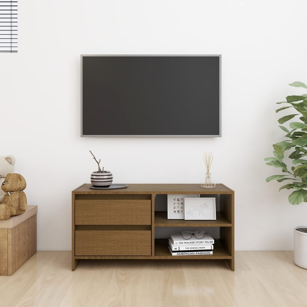 vidaXL TV ormarić smeđa boja meda 80 x 31 x 39 cm od masivne borovine