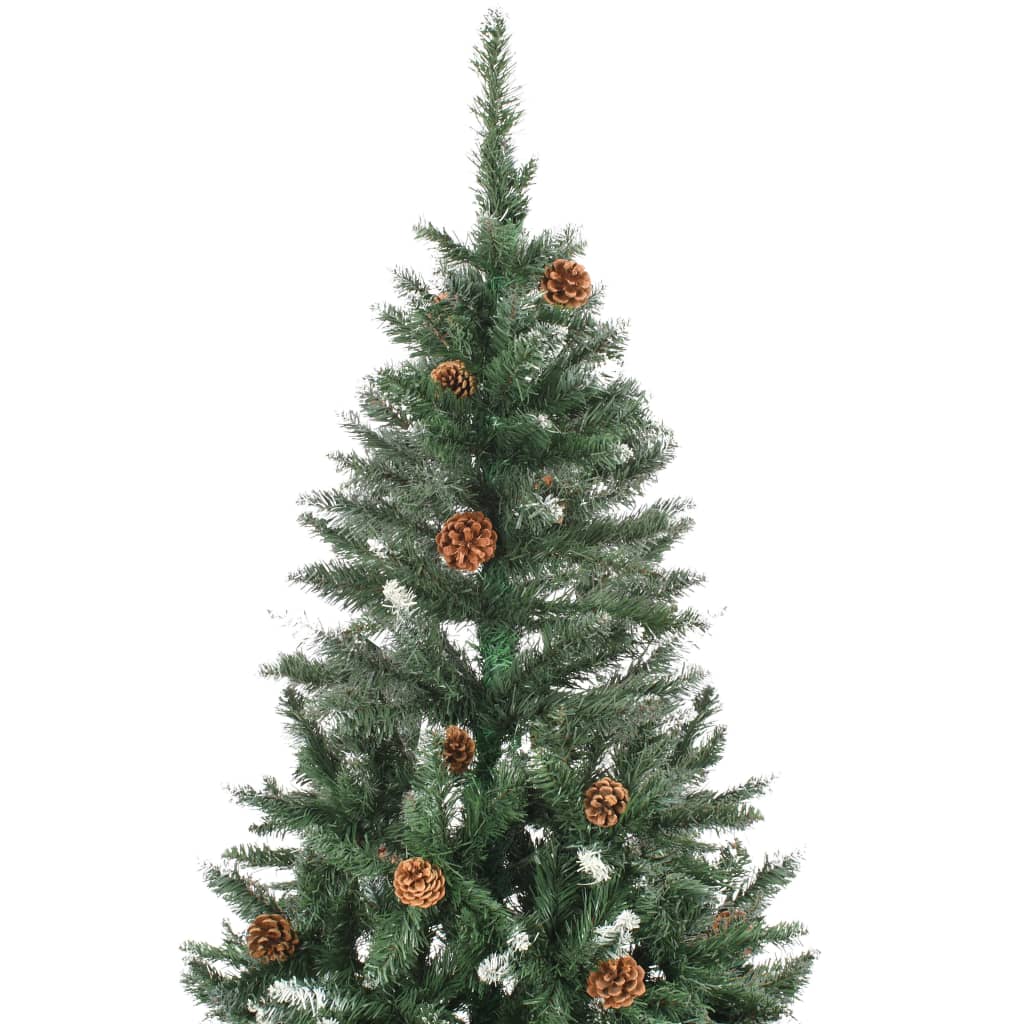 vidaXL Umjetno osvijetljeno božićno drvce s kuglicama 150 cm