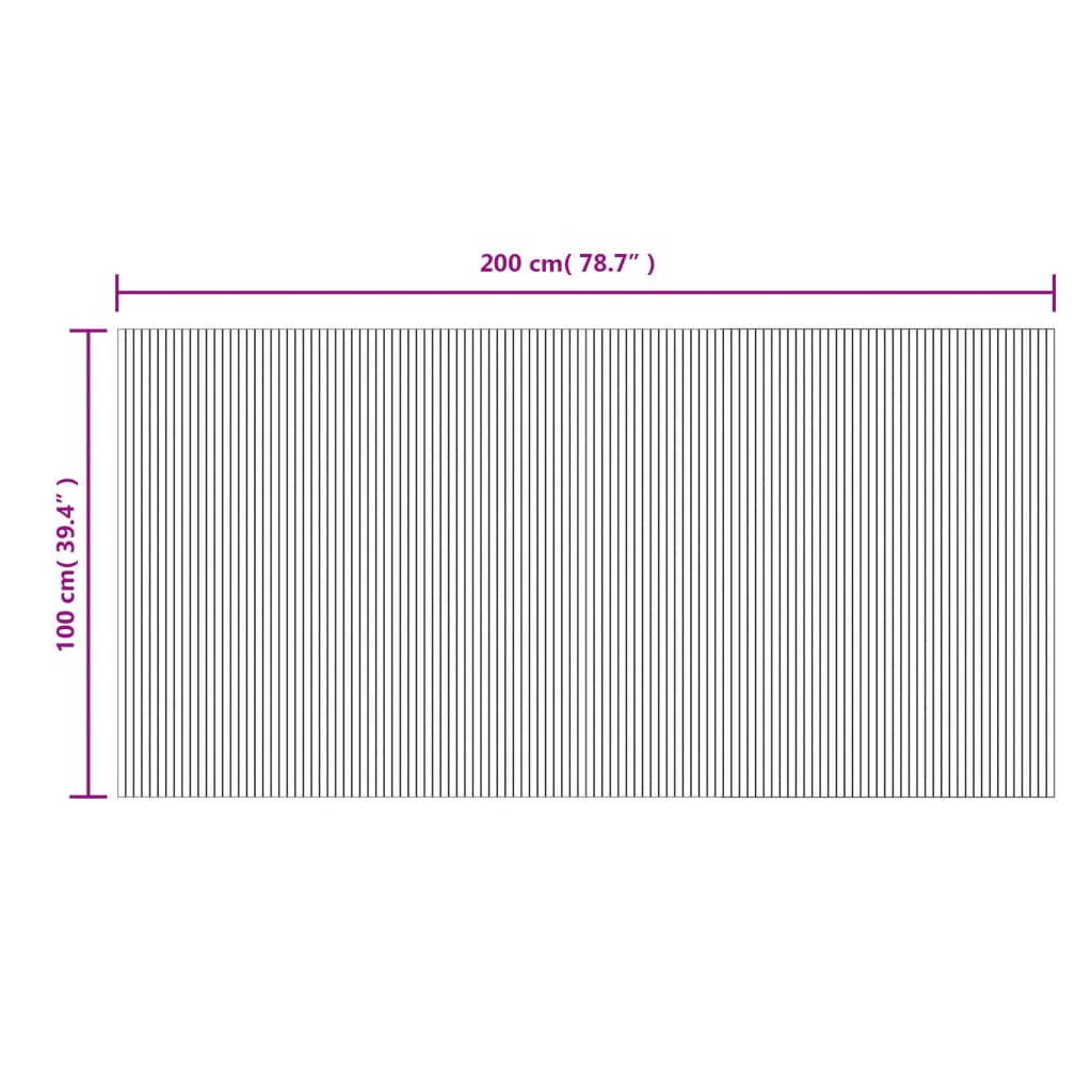 vidaXL Tepih pravokutni sivi 100 x 200 cm od bambusa