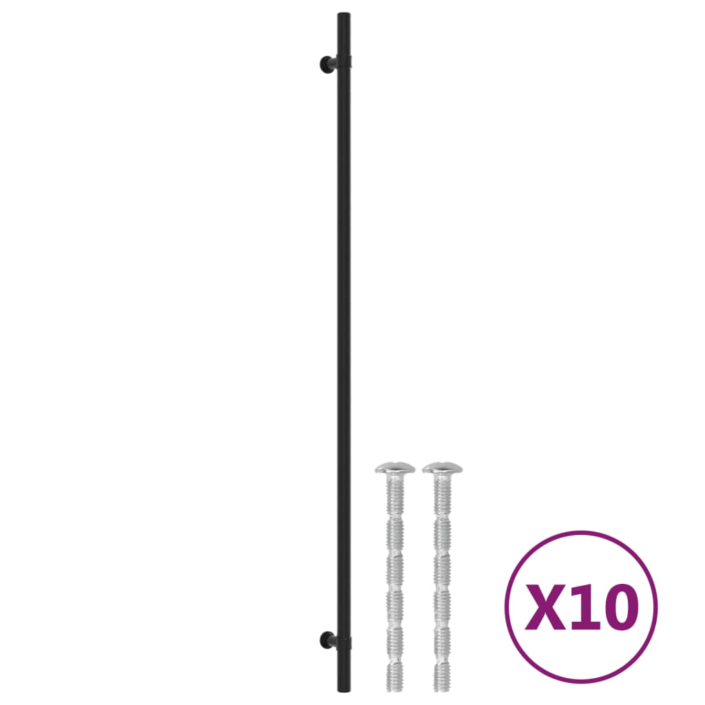 vidaXL Ručke za ormarić 10 kom crne 480 mm od nehrđajućeg čelika