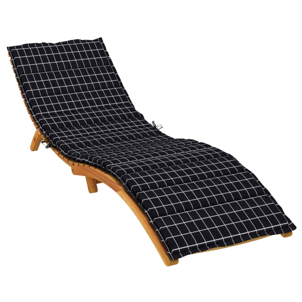 vidaXL Jastuk za ležaljku za sunčanje crni karirani od tkanine Oxford