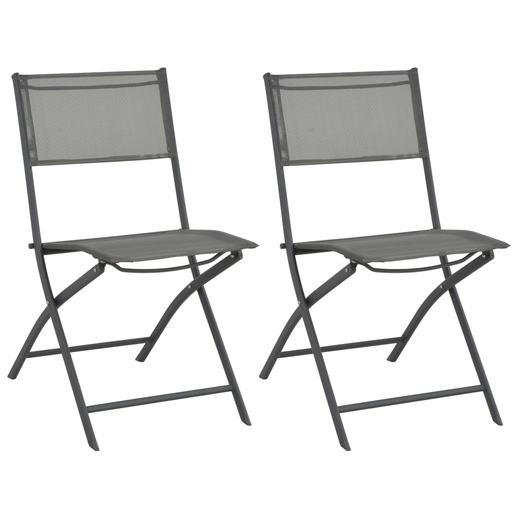 vidaXL Sklopive vrtne stolice od čelika i tekstilena 2 kom