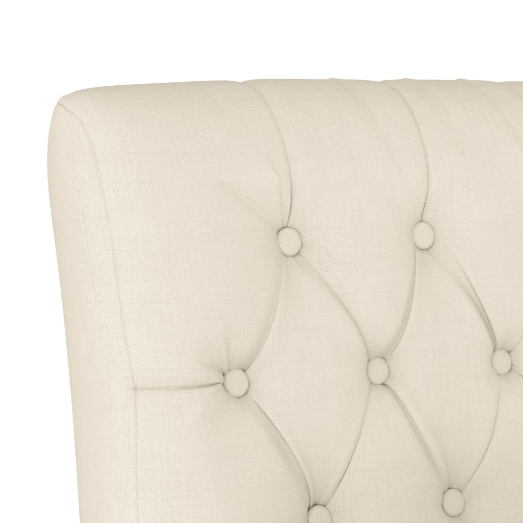 vidaXL Niska stolica od tkanine boja platna s gumbima