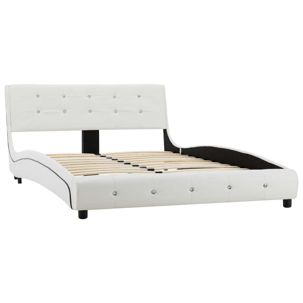 vidaXL Okvir za krevet od umjetne kože bijeli 120 x 200 cm