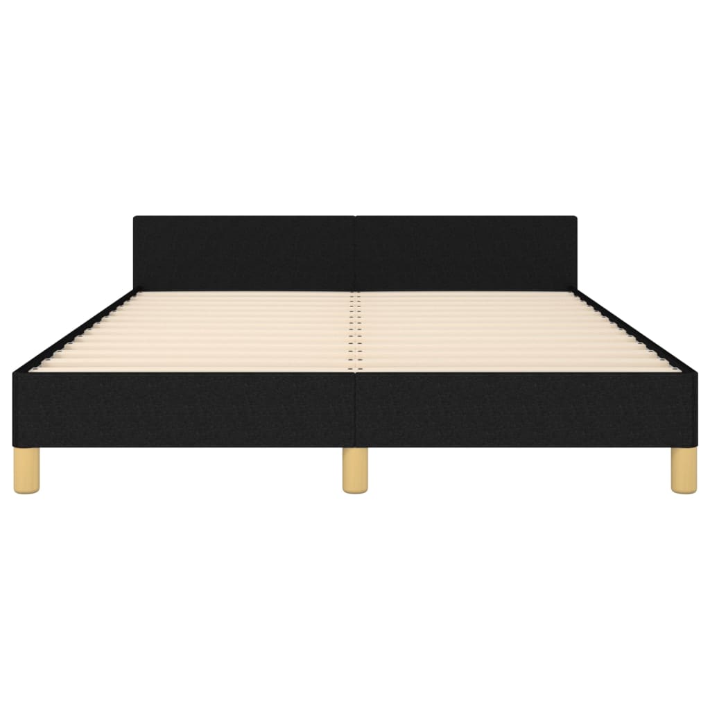 vidaXL Okvir za krevet s uzglavljem crni 140 x 200 cm od tkanine