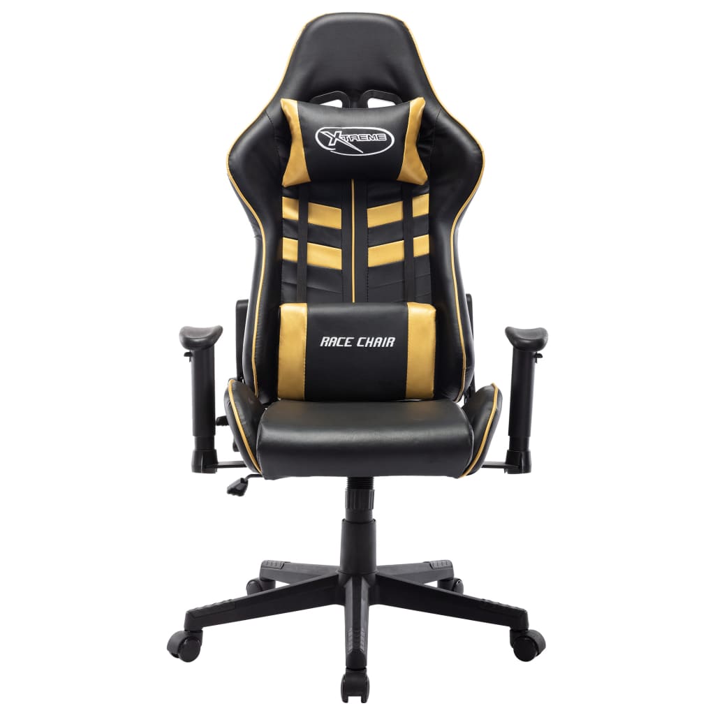 vidaXL Igraća stolica od umjetne kože crno-zlatna