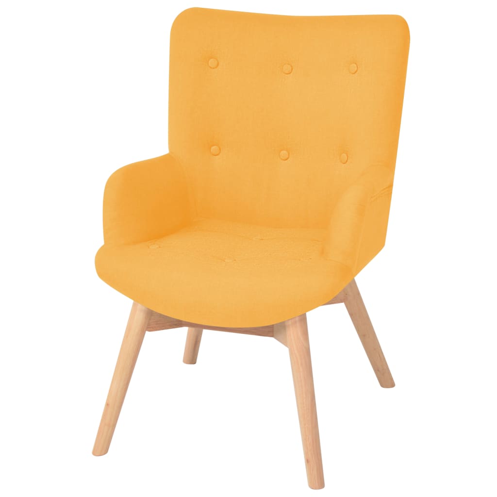 vidaXL Fotelja s osloncem za noge od tkanine žuta