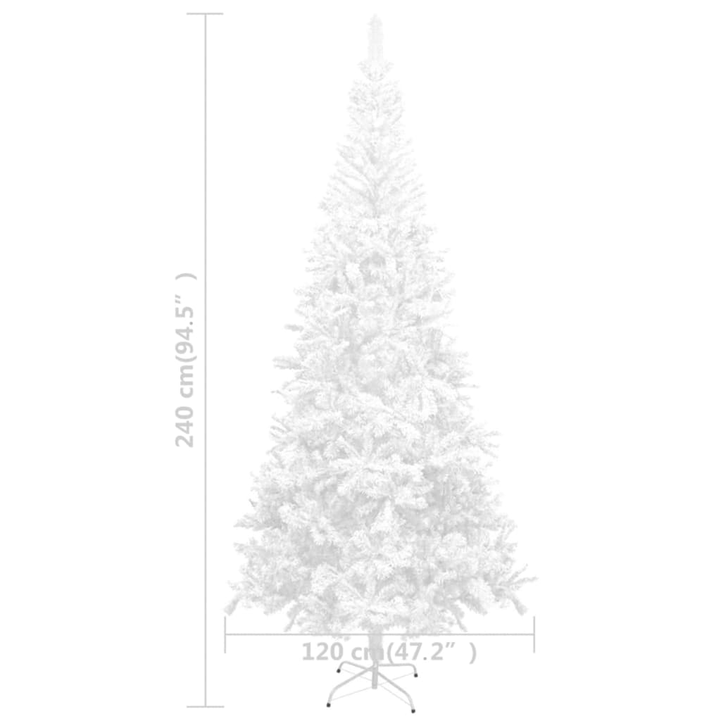 vidaXL Umjetno osvijetljeno božićno drvce L 240 cm bijelo