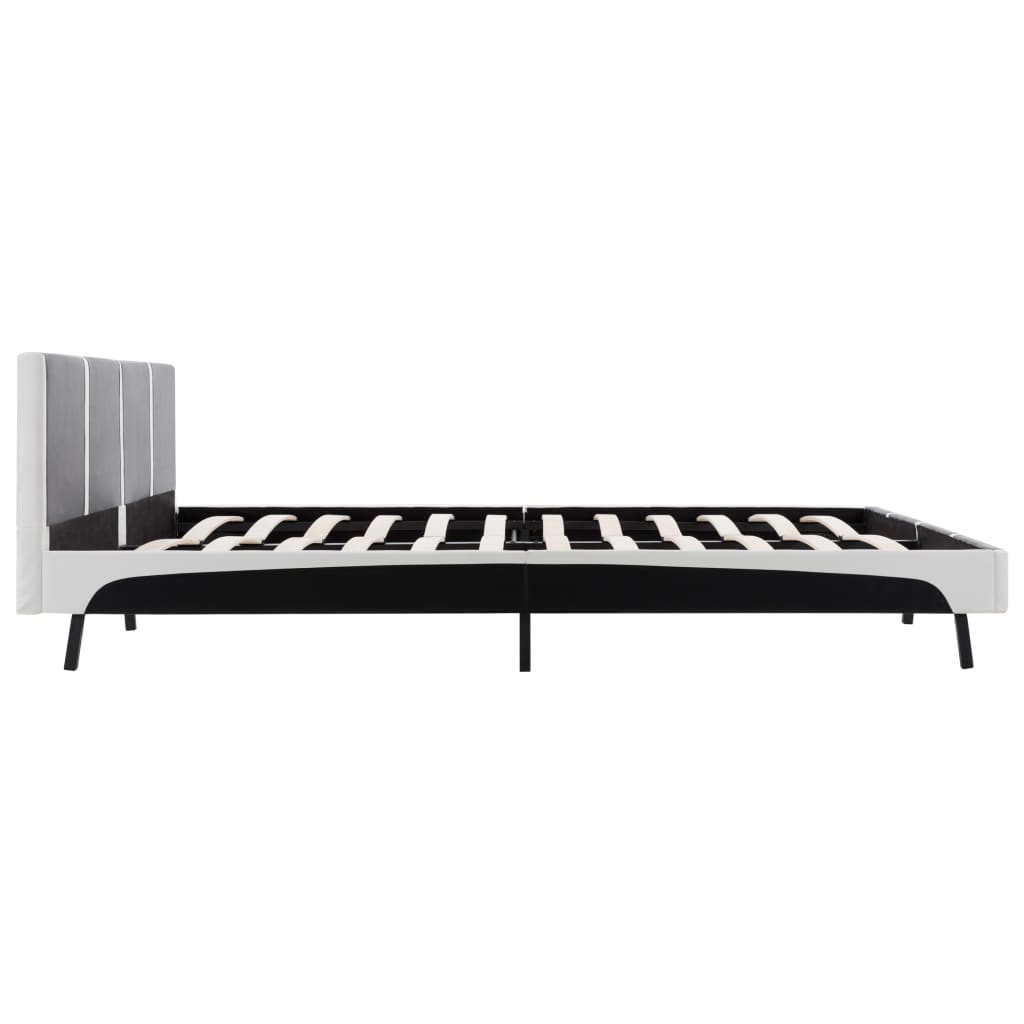 vidaXL Okvir za krevet od umjetne kože crno-bijeli 150 x 200 cm