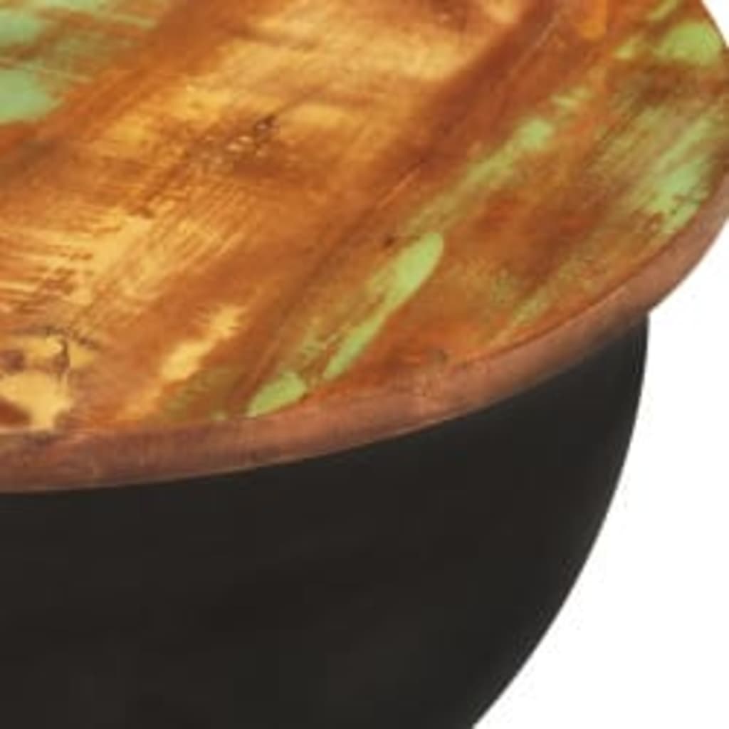 vidaXL Set Stolića za Kavu 2 kom Masivno Obnovljeno Drvo Crni Oblik Zdjele