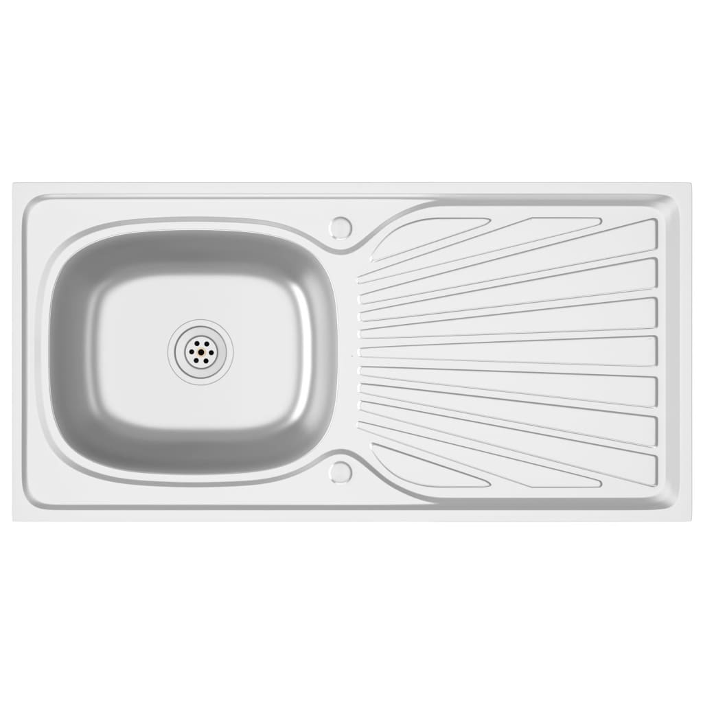 vidaXL Kuhinjski sudoper s cjedilom srebrni 1000x500x155 mm čelični