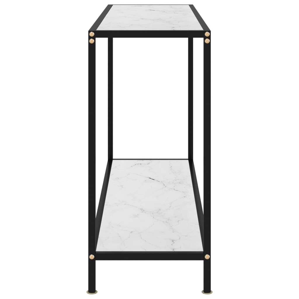 vidaXL Konzolni stol bijeli 120 x 35 x 75 cm od kaljenog stakla