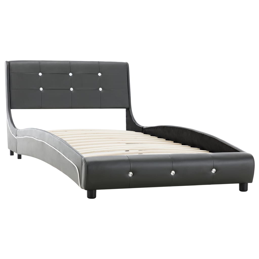 vidaXL Okvir za krevet od umjetne kože sivi 90 x 200 cm