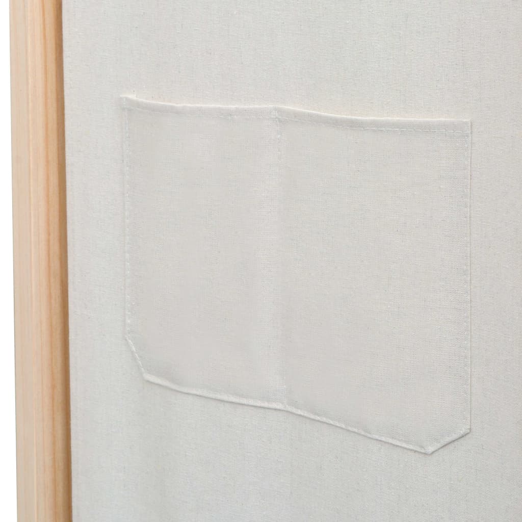 vidaXL Sobna pregrada s 3 panela od tkanine 120 x 170 x 4 cm krem