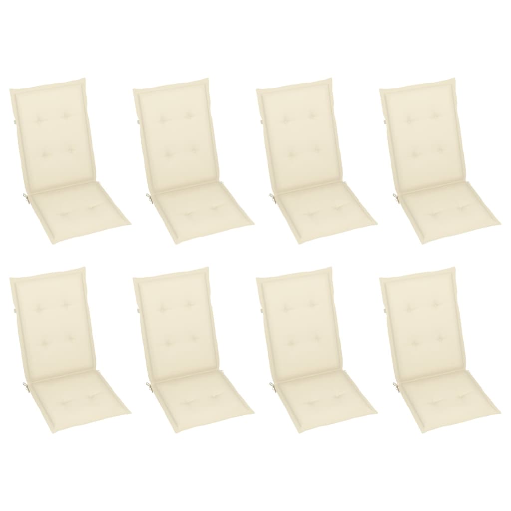 vidaXL Nagibne vrtne stolice s jastucima 8 kom sive od bagremovog drva