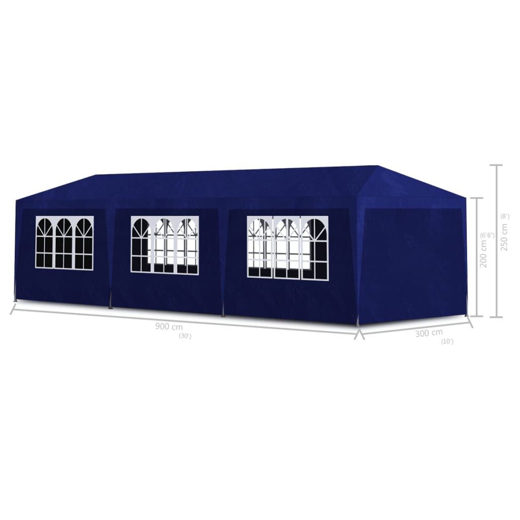 vidaXL Šator za zabave 3 x 9 m plavi