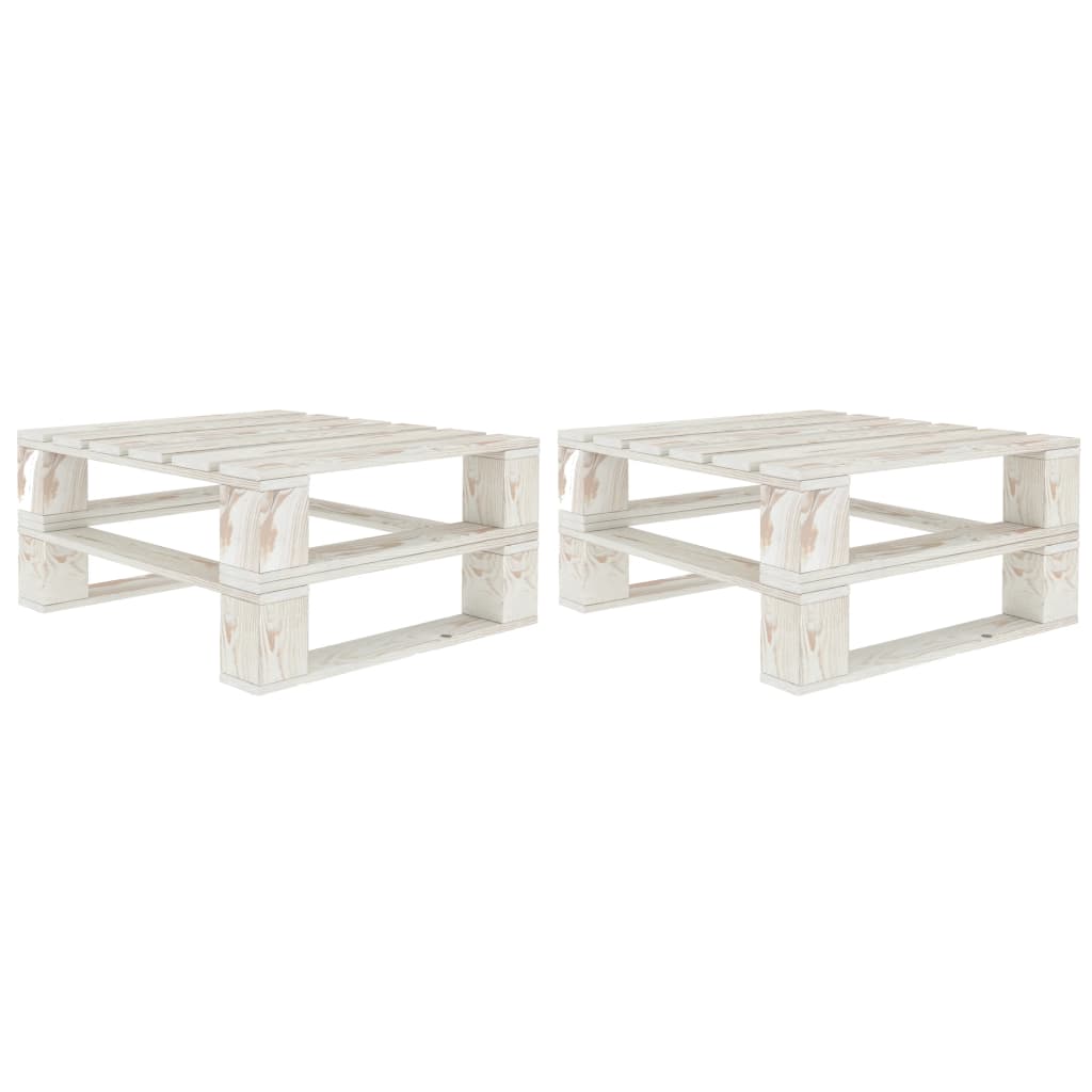vidaXL Vrtni stolovi od paleta 2 kom bijeli drveni