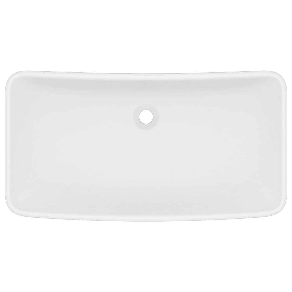 vidaXL Luksuzni pravokutni umivaonik mat bijeli 71 x 38 cm keramički