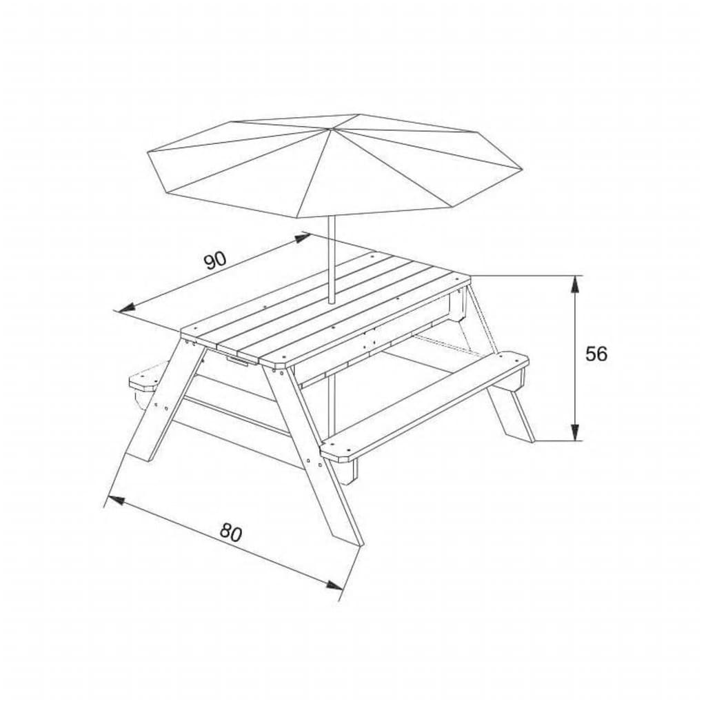 AXI Stol za piknik sa Suncobranom Voda/Pijesak