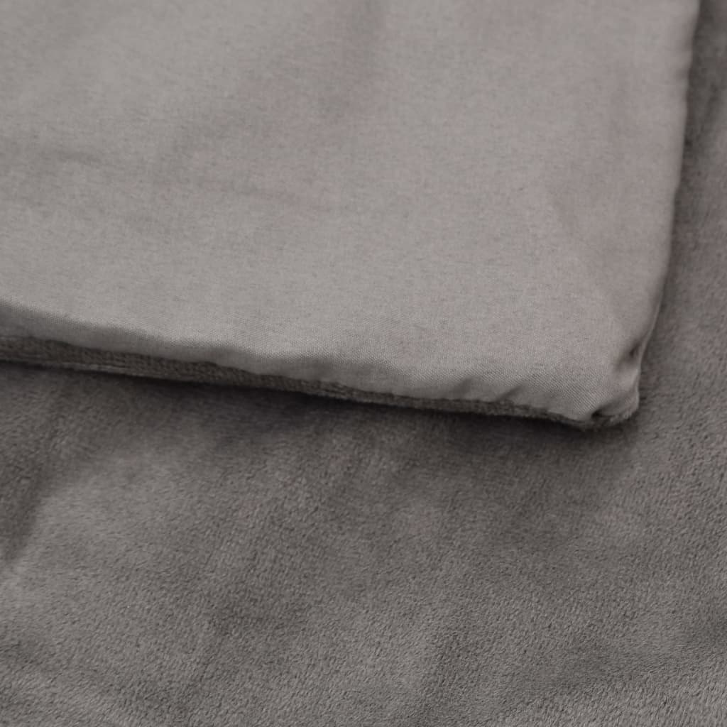 vidaXL Teška deka s navlakom siva 135 x 200 cm 10 kg od tkanine