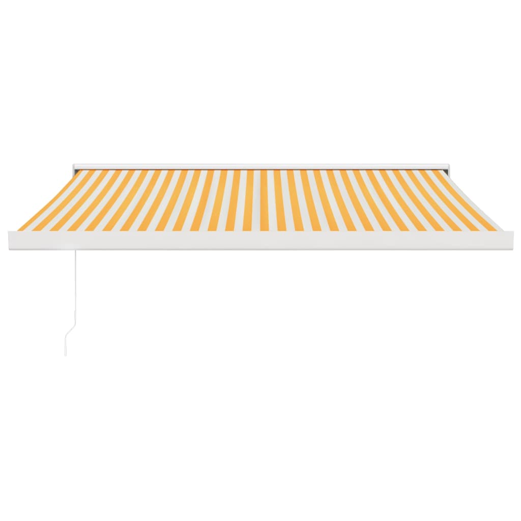 vidaXL Tenda na uvlačenje žuto-bijela 3 x 2,5 m od tkanine i aluminija