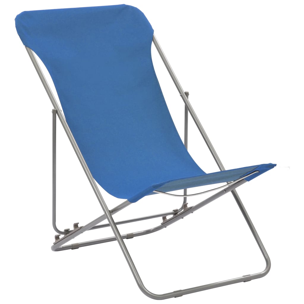 vidaXL Sklopive stolice za plažu 2 kom čelik i tkanina Oxford plave