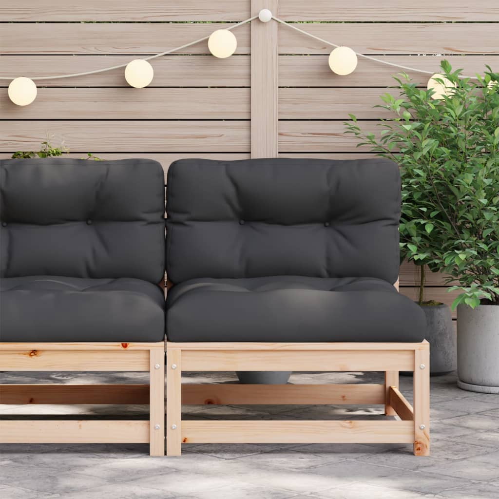 vidaXL Vrtna sofa bez naslona za ruke s jastucima masivna borovina
