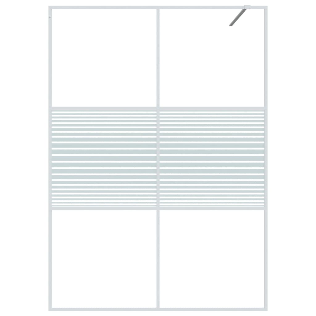 vidaXL Pregrada za tuš bijela 140 x 195 cm s prozirnim staklom ESG
