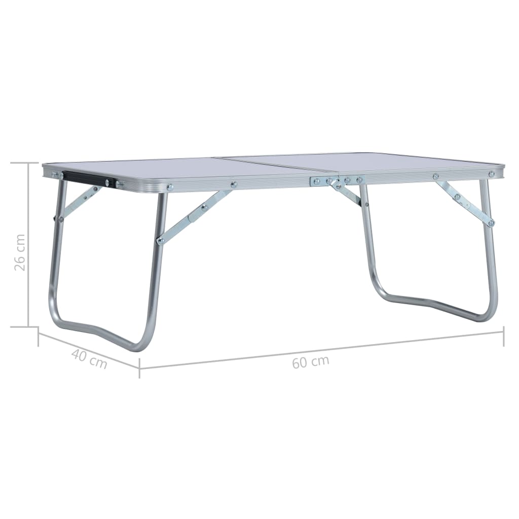 vidaXL Sklopivi stol za kampiranje bijeli aluminijski 60 x 40 cm