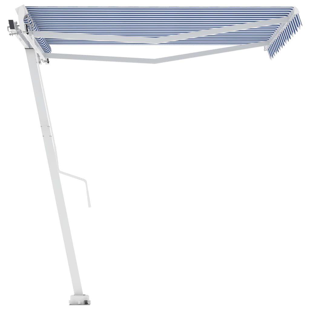 vidaXL Samostojeća tenda na ručno uvlačenje 350 x 250 cm plavo-bijela