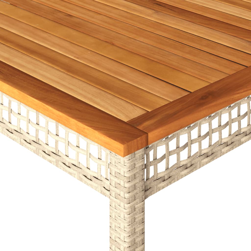 vidaXL Vrtni stol bež 180 x 90 x 75 cm od poliratana i drva bagrema