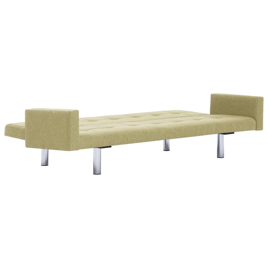 282222 vidaXL Sofa Bed with Armrest Green Polyester