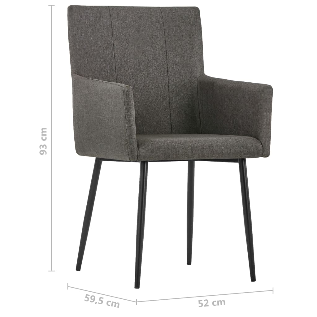 vidaXL Blagovaonske stolice 2 kom smeđe-sive od tkanine