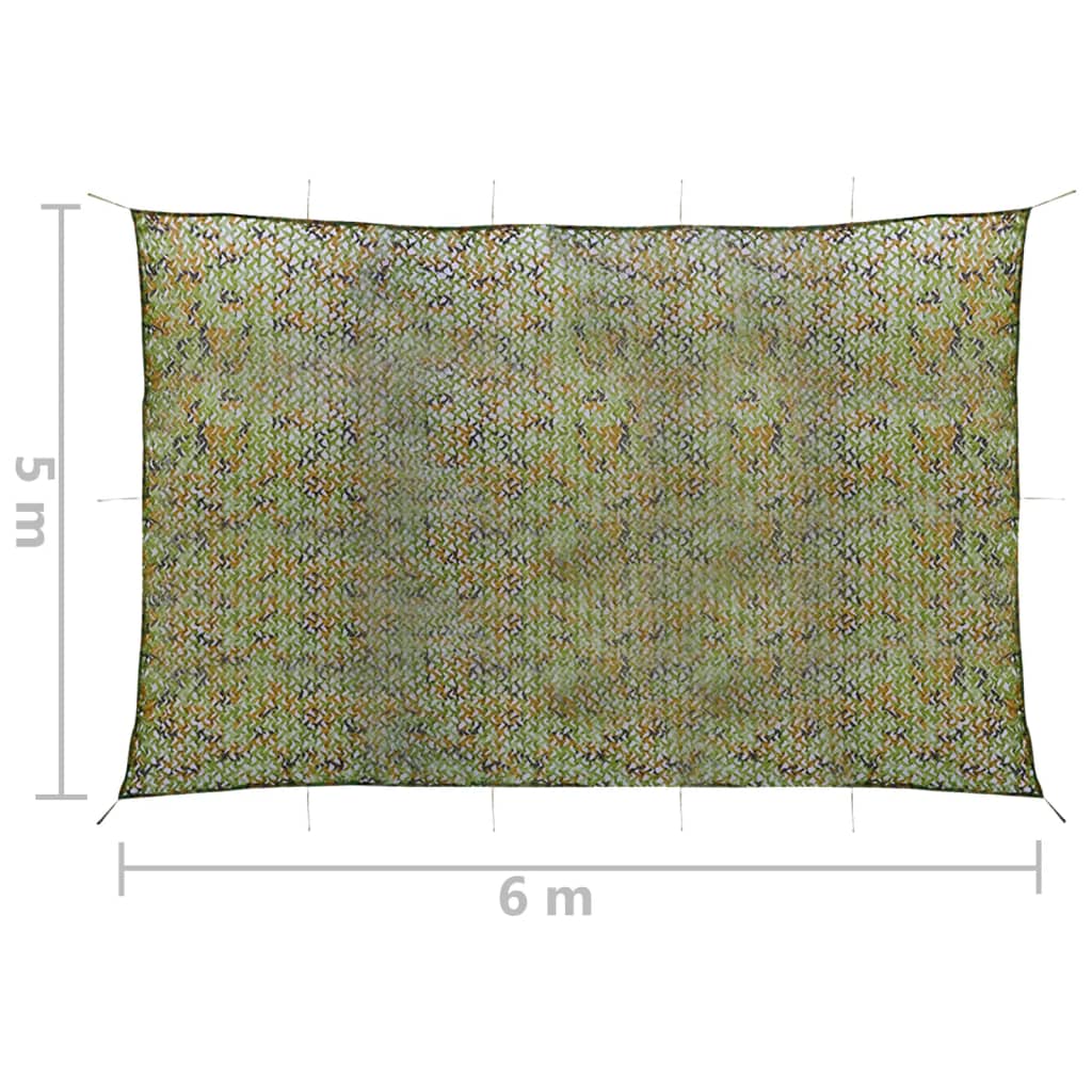 vidaXL Kamuflažna mreža s torbom za pohranu 5 x 6 m zelena