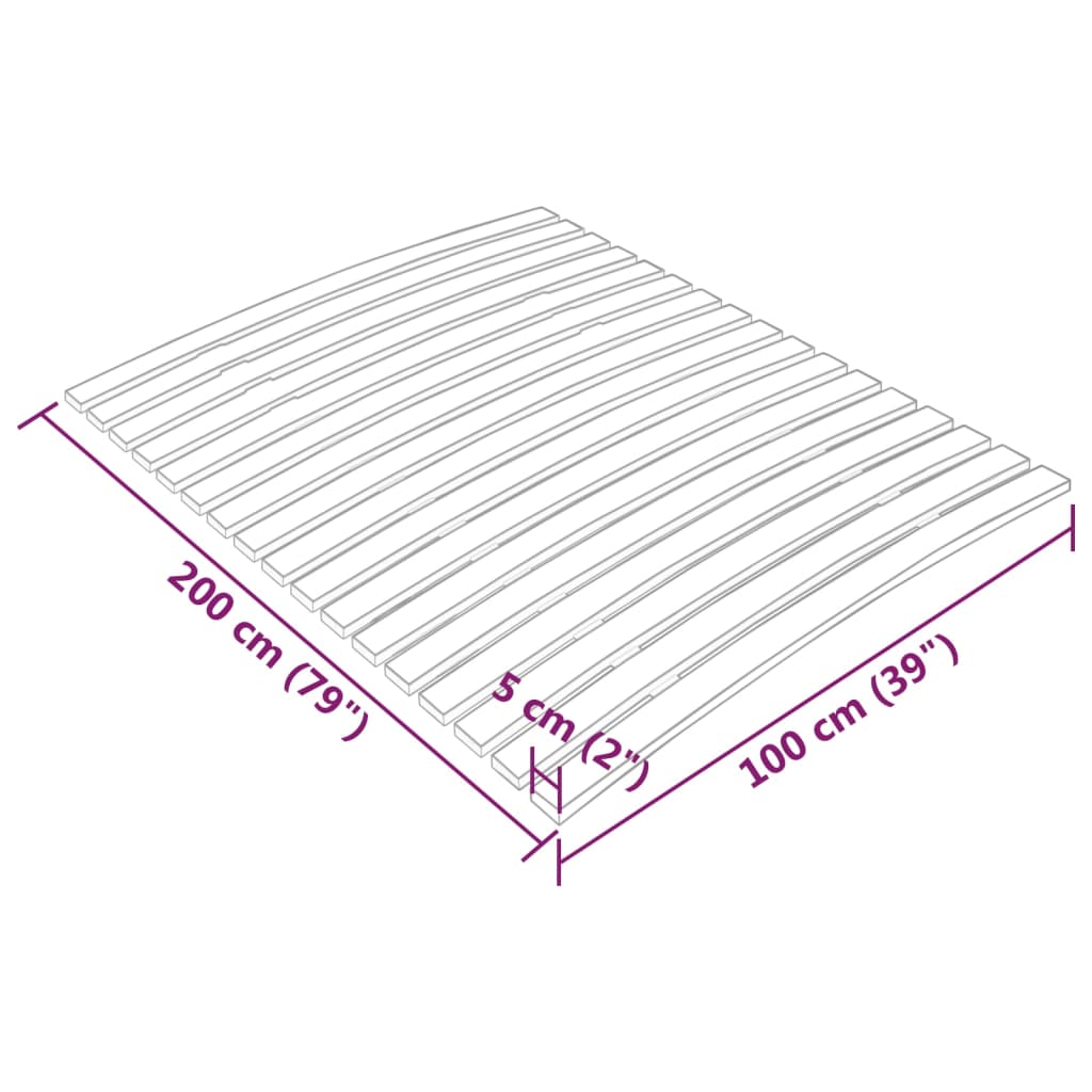 vidaXL Podnica za krevet sa 17 letvica 100 x 200 cm
