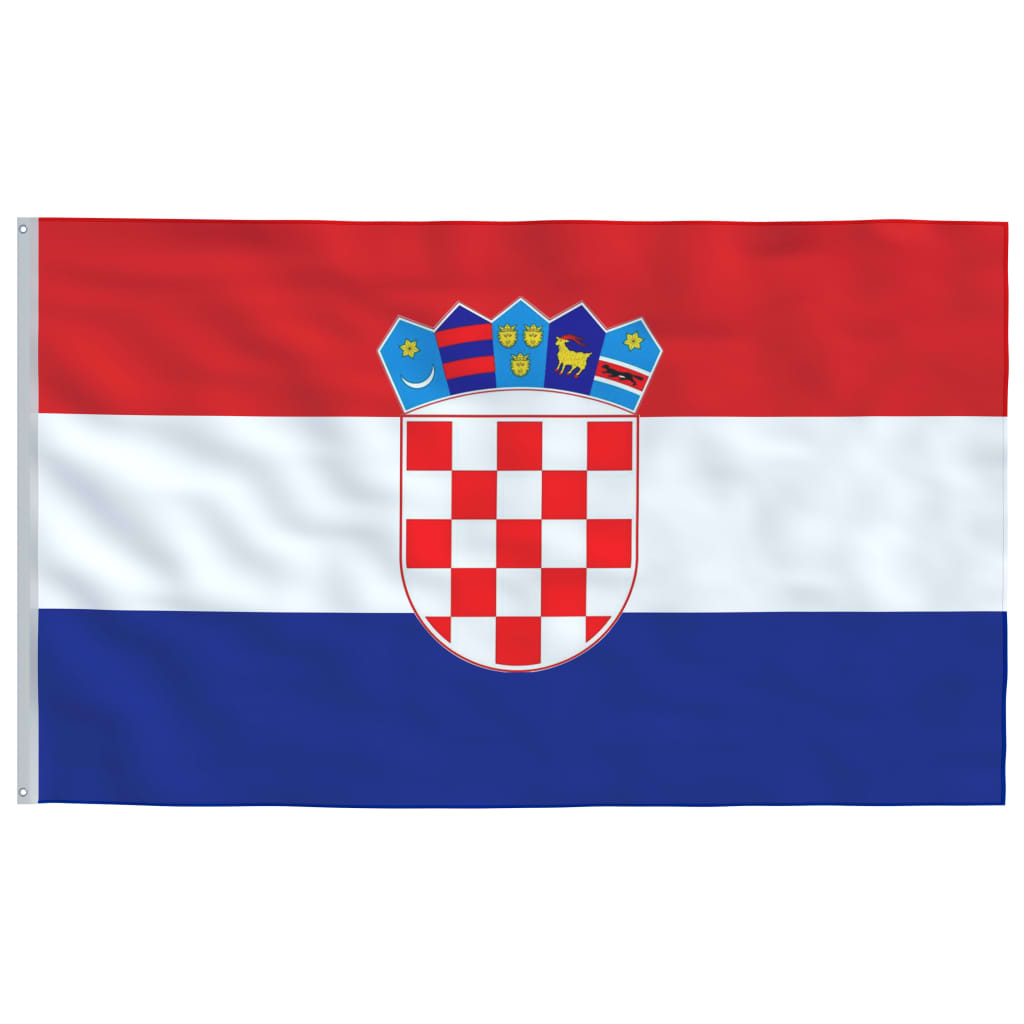 vidaXL Hrvatska zastava i jarbol 5,55 m aluminijski