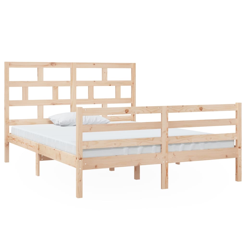 vidaXL Okvir za krevet od masivnog drva 150x200 cm veliki bračni