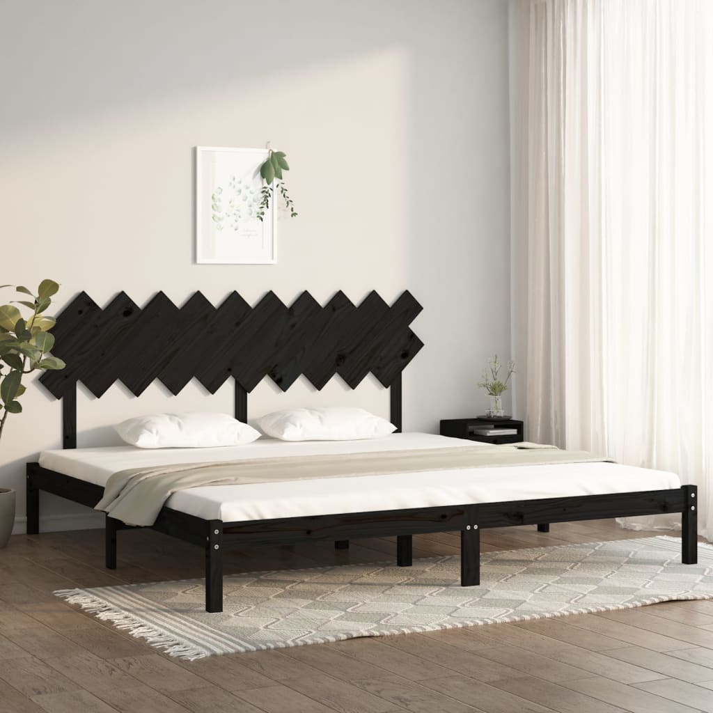 vidaXL Okvir za krevet crni 200 x 200 cm od masivne borovine