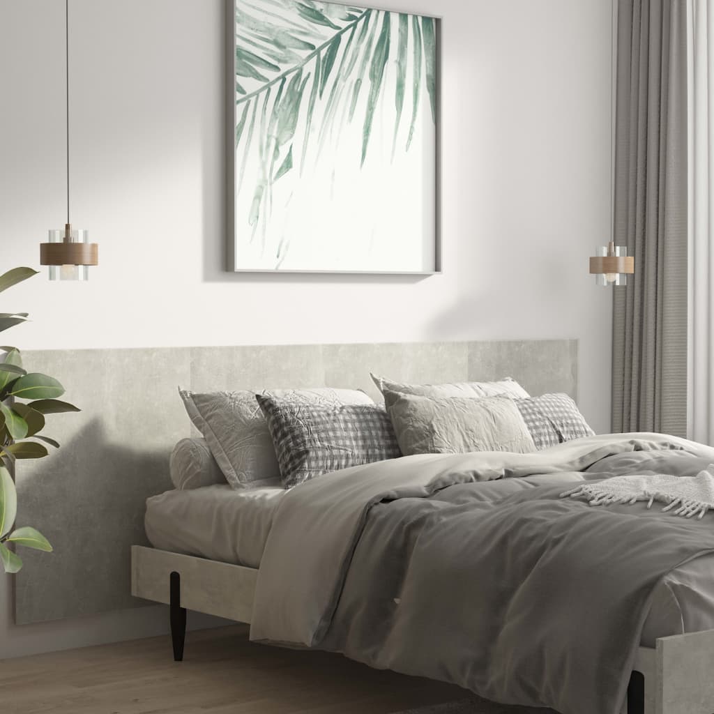 vidaXL Uzglavlje za krevet siva boja betona 240 x 1,5 x 80 cm drveno