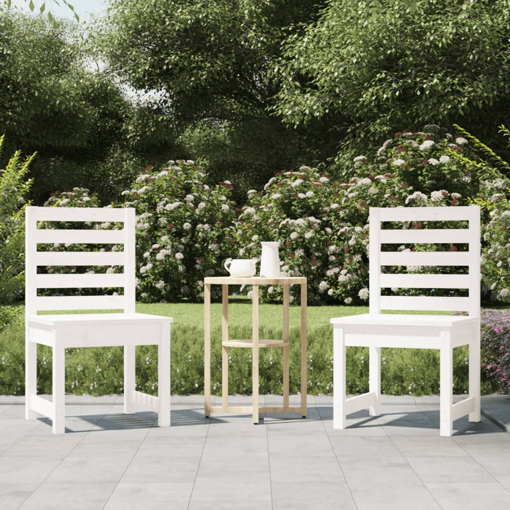 vidaXL Vrtne stolice 2 kom bijele 50x48x91,5 cm masivna borovina